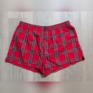 PINK Victoria's Secret Red Plaid Lounge Shorts Soft Fabric - NWT